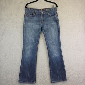 7 for All Mankind Jeans Womens 30 Bootcut Low Rise‎ Medium Wash Western Cowboy